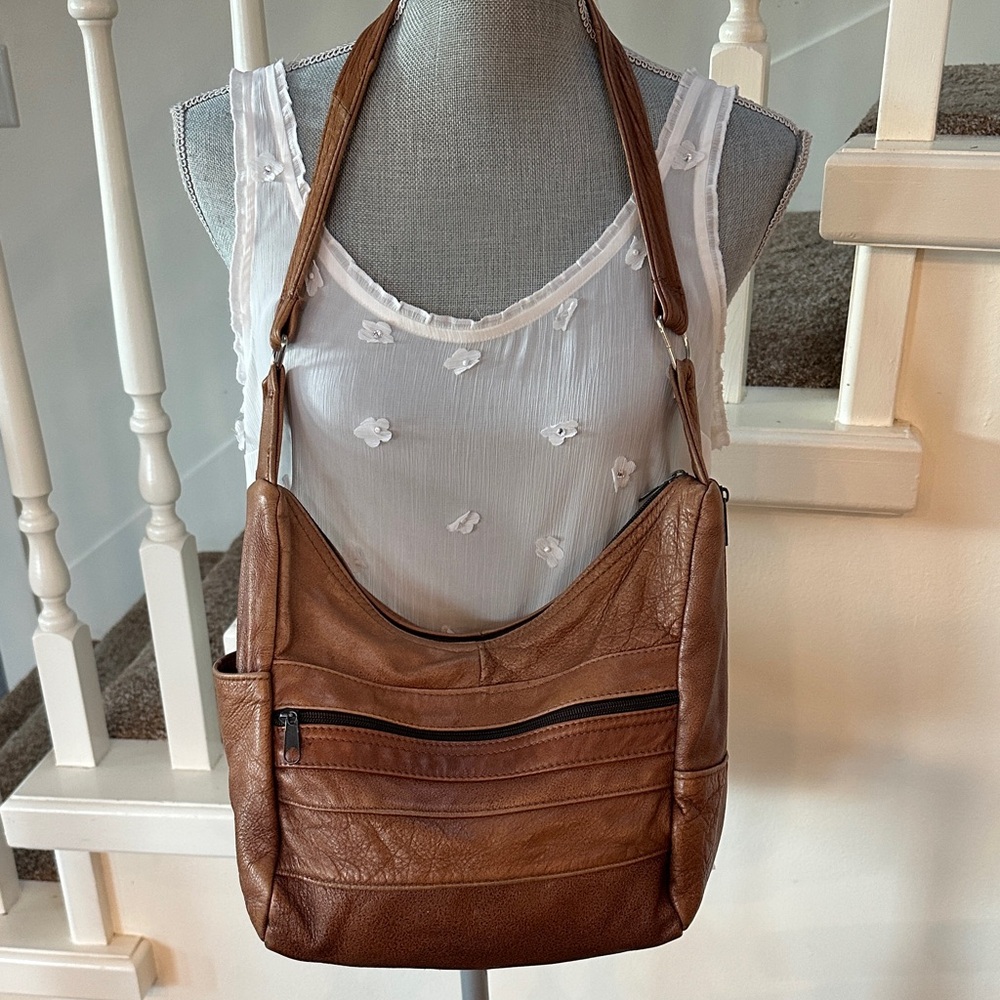 Leather hobo bag